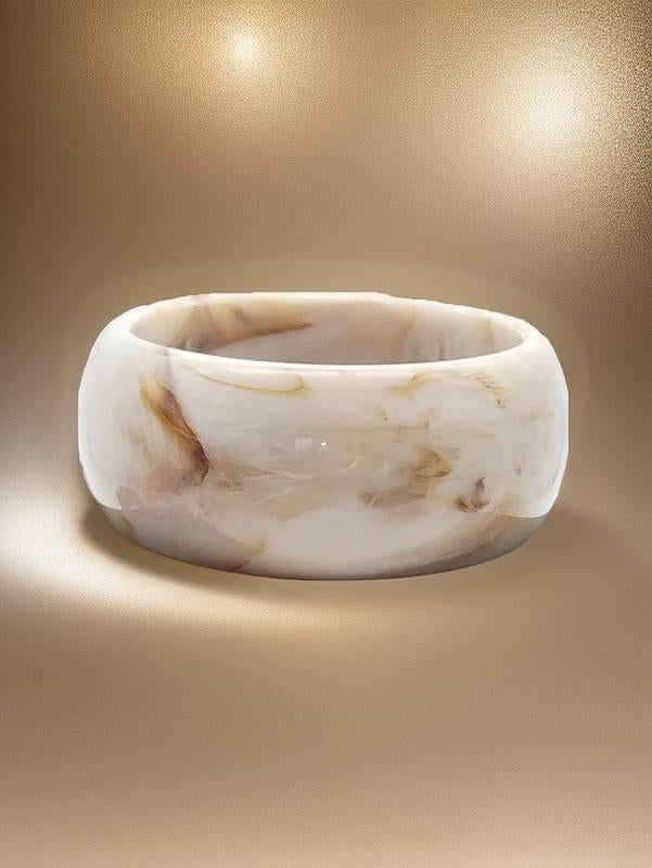 Acrylic Bracelet, White Marmol Texture Bangle, Bold, Chunky, Women Jewelry, Boho Chic, Gifts