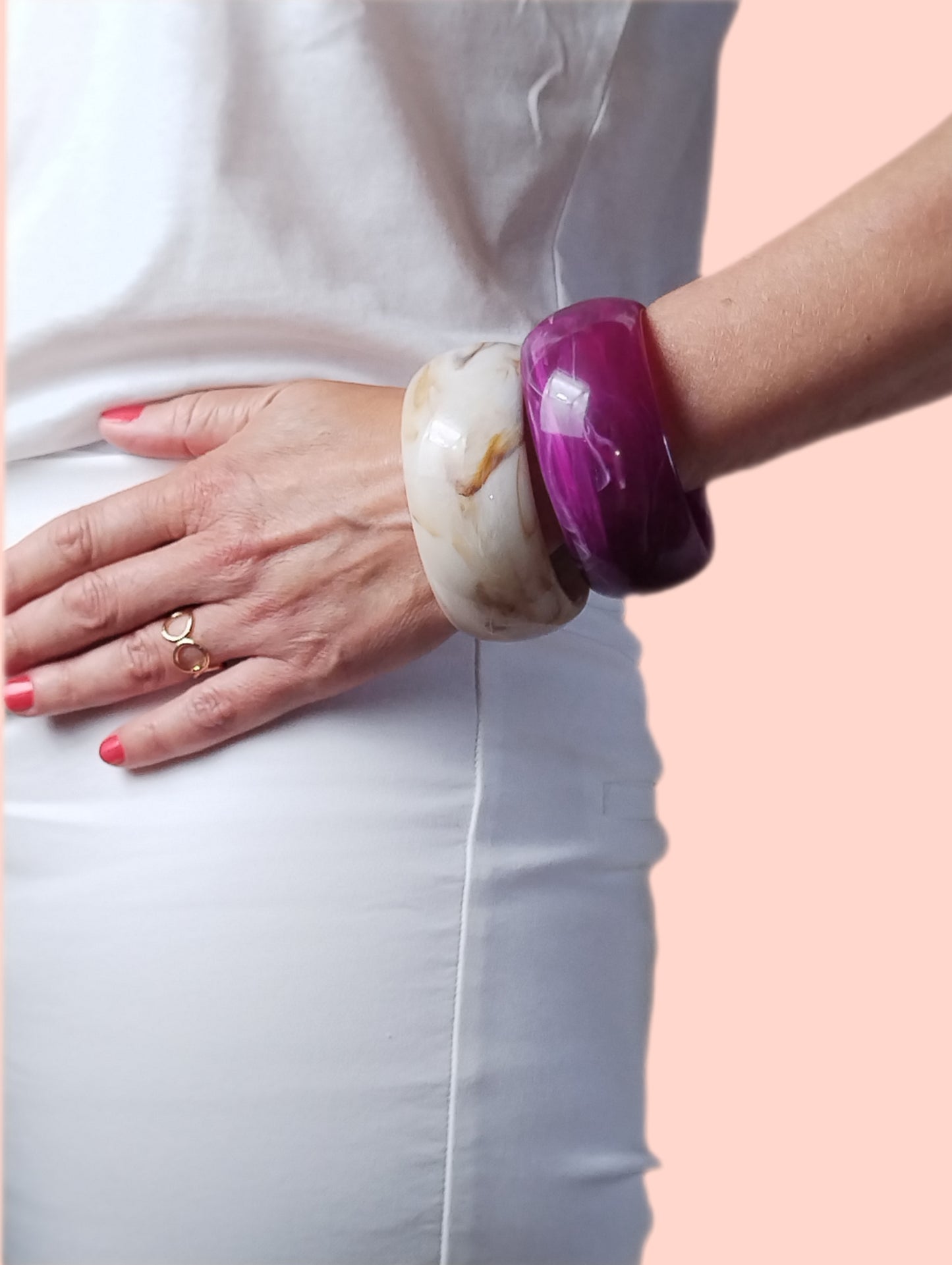 Colorful Plum Bold Large Bangle, Stackable Bracelet, Summer Style Jewelry, Women Jewellery, Gifts