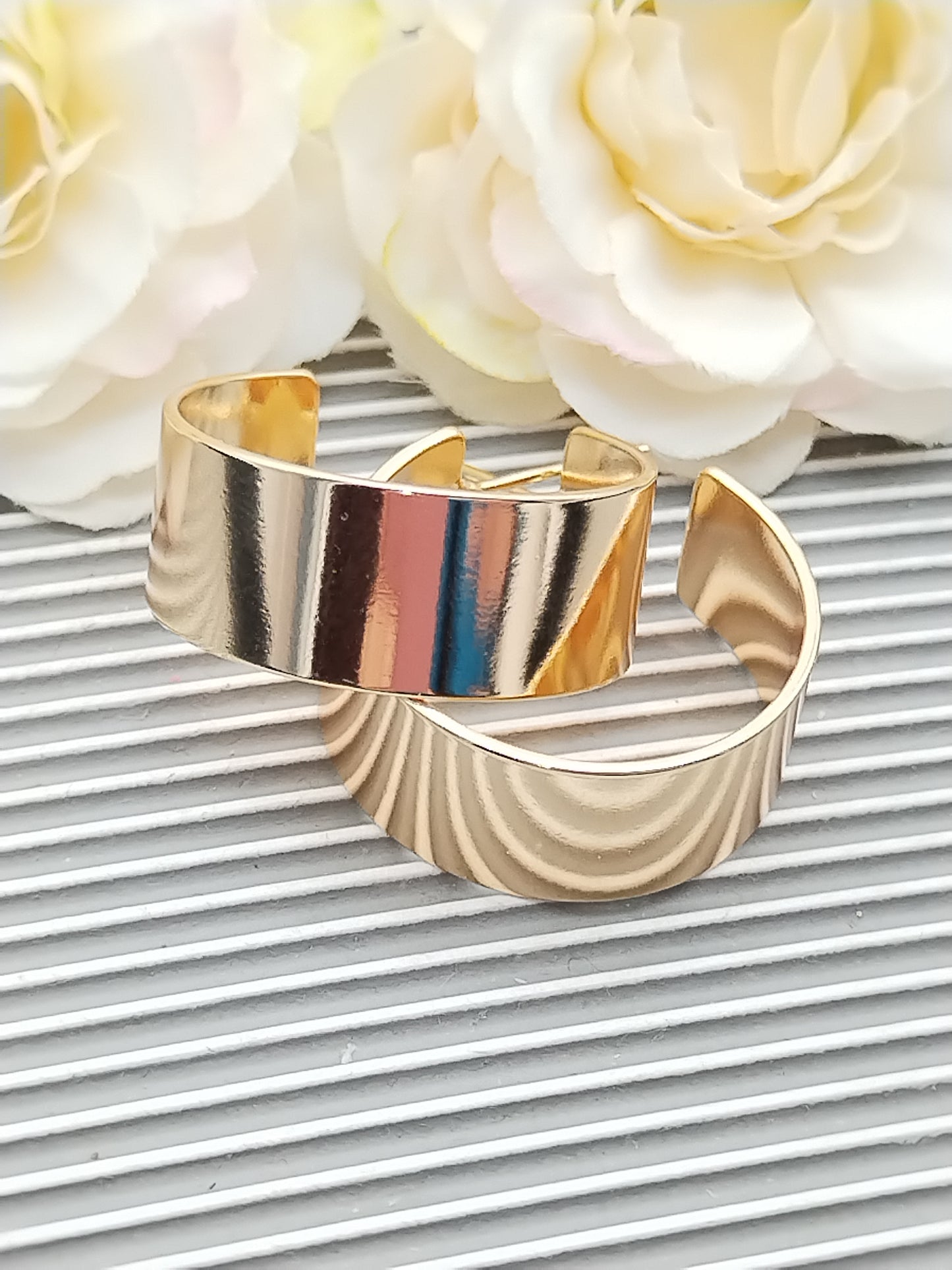 Aros dorados, aros planos gruesos, joyas para mujer, regalos de joyería