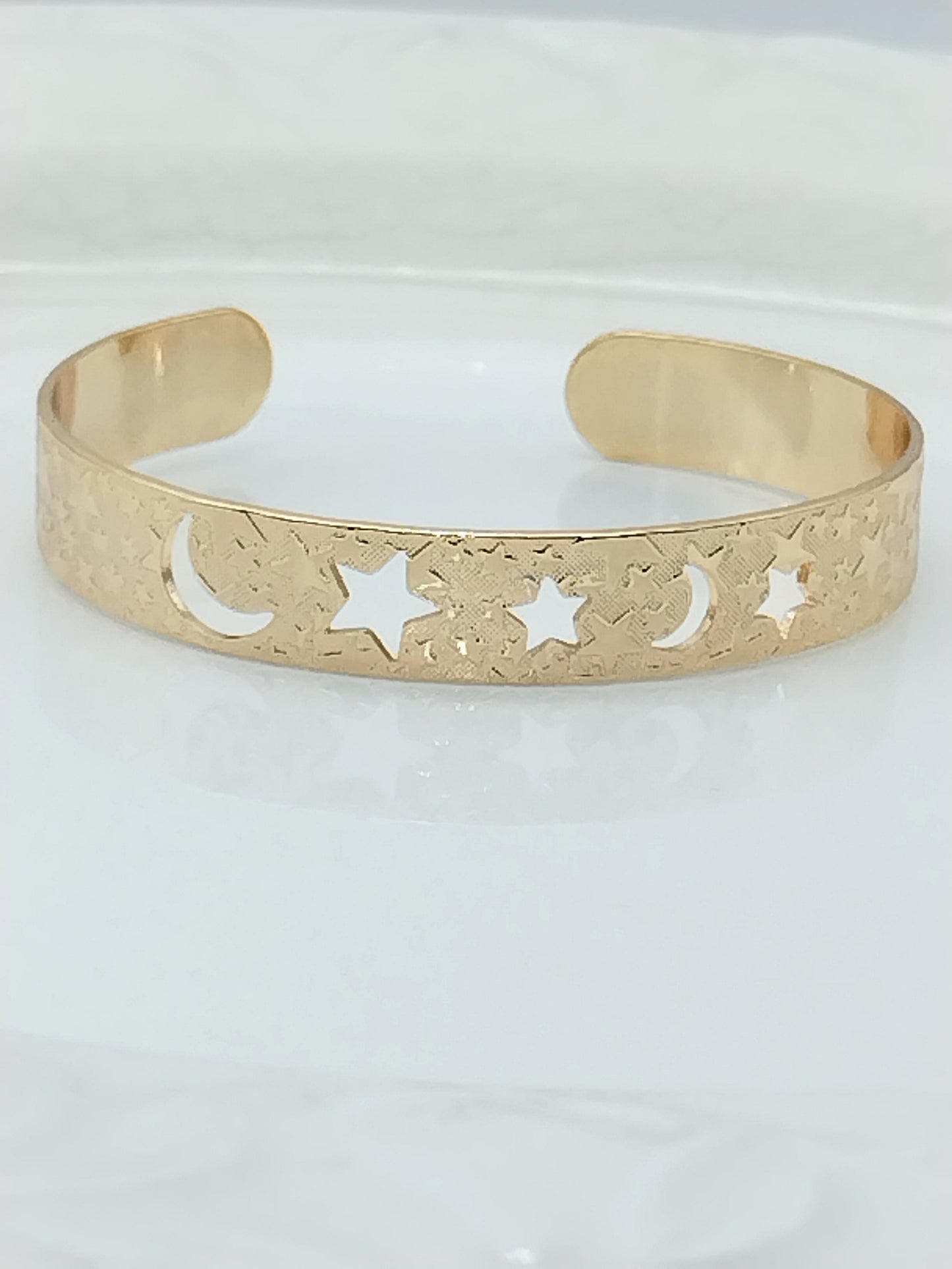 Brazalete Celestial, Pulsera Chapada en Oro, Texturizada, Moda, Tendencia, Elegante, Regalos, Mujeres, Niñas, Joyas