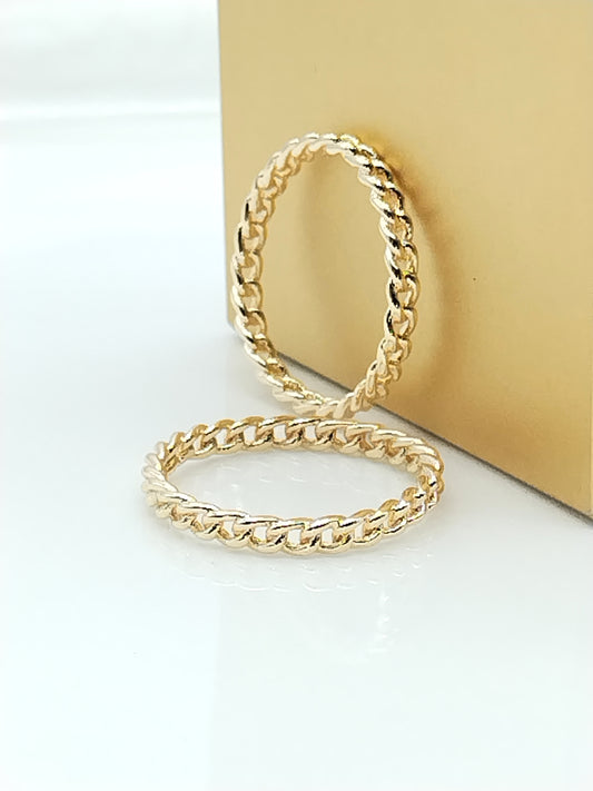 Link Chain Rings, Gold Plated, Adjustable, Stackable, fashion, Gifts, Jewelry, Unique, Girls