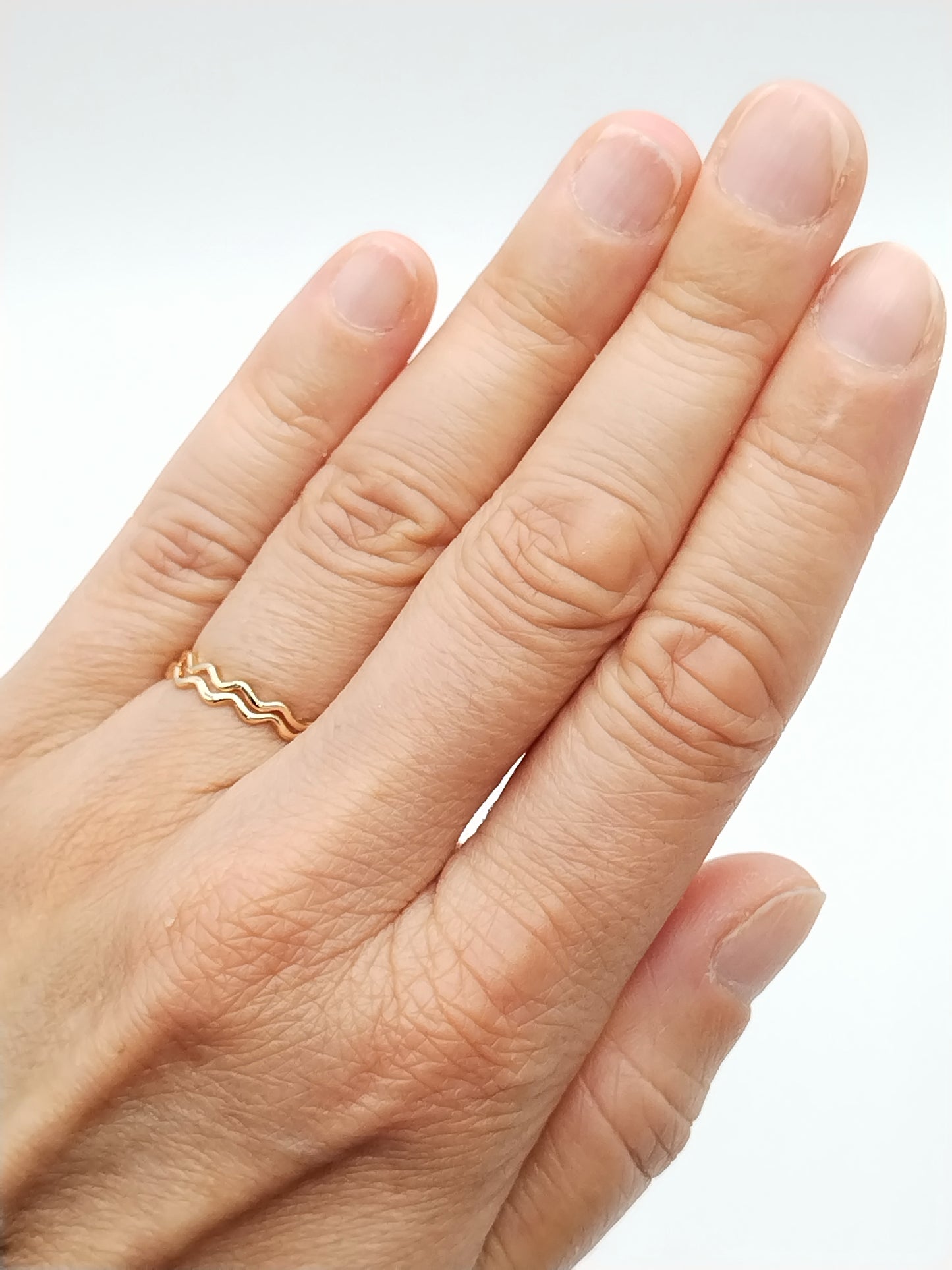 Waving Rings, Minimalist, Stacking of 2, Gold Plated, Silver, Jewelry, Trendy, Thin, Girls