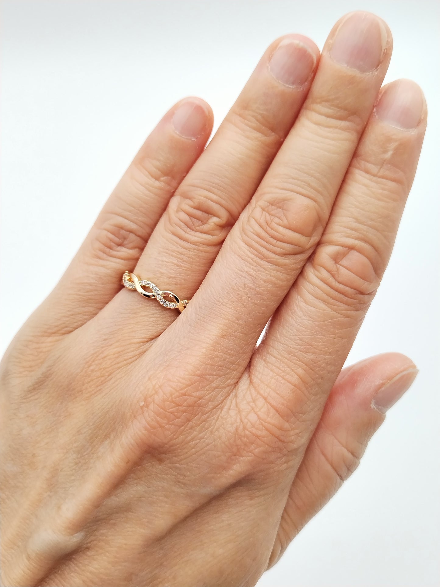 Twist Ring, Stapel, vergoldet, Zirkonia, geflochten, eleganter Schmuck, Frauen, Mädchen, Geschenke