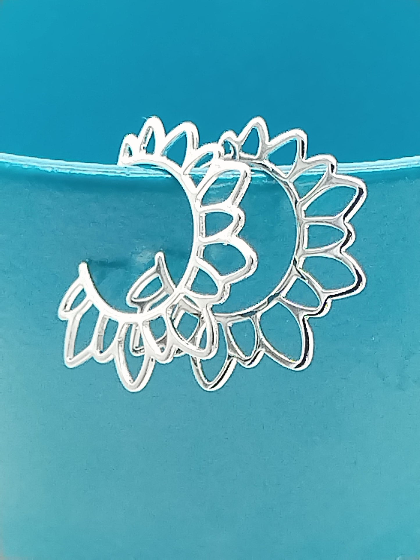 Creolen mit Sonnenmotiv, groß, rhodiniertes Silber, lässig, Boho-Chic, Schmuck, Damen, Mädchen, Geschenke (Copia)