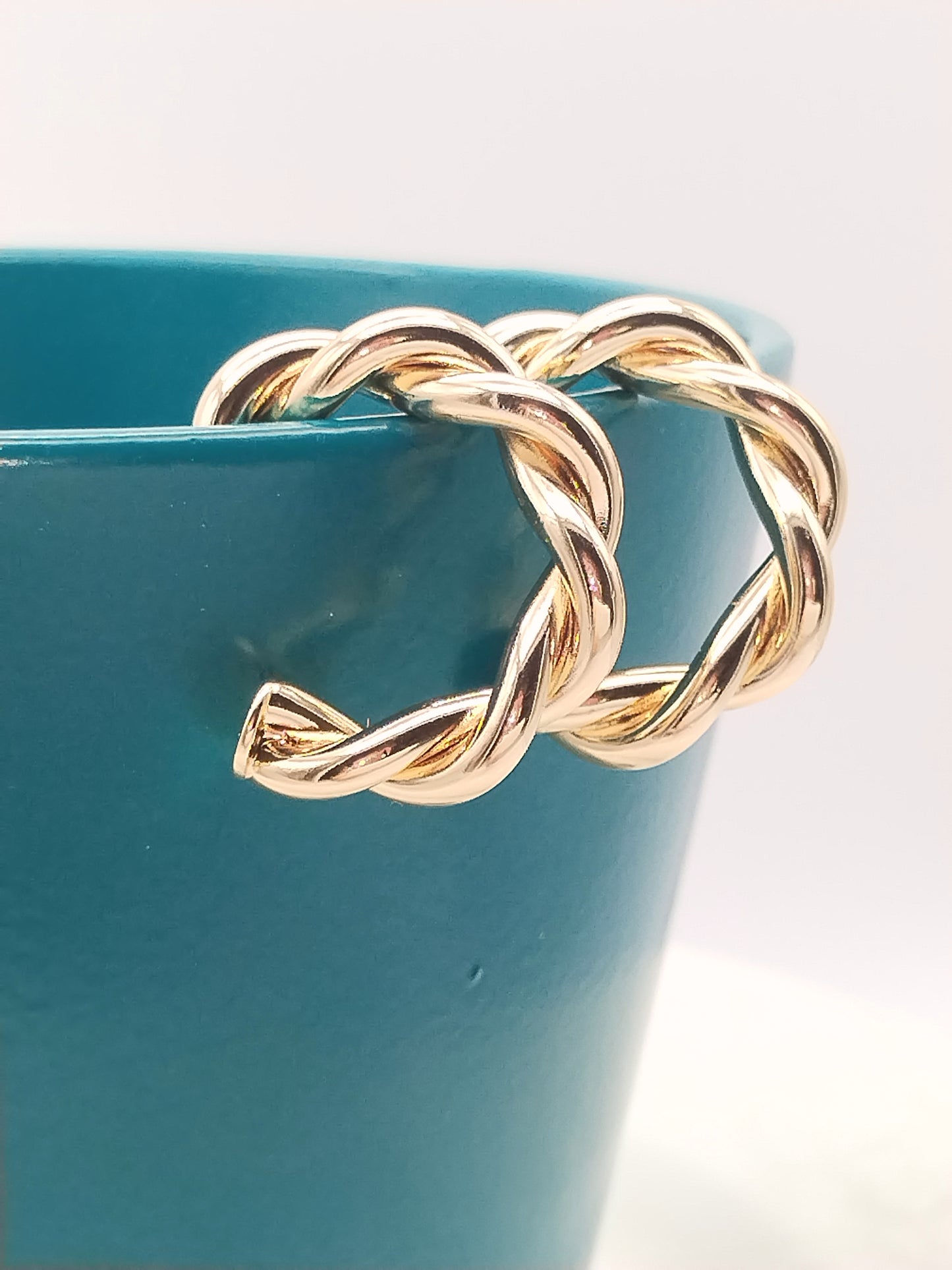 Chunky Gold Hoops, Bold Twisted Earrings, Trending Jewelry, Women, Gifts, Unique, Affordable