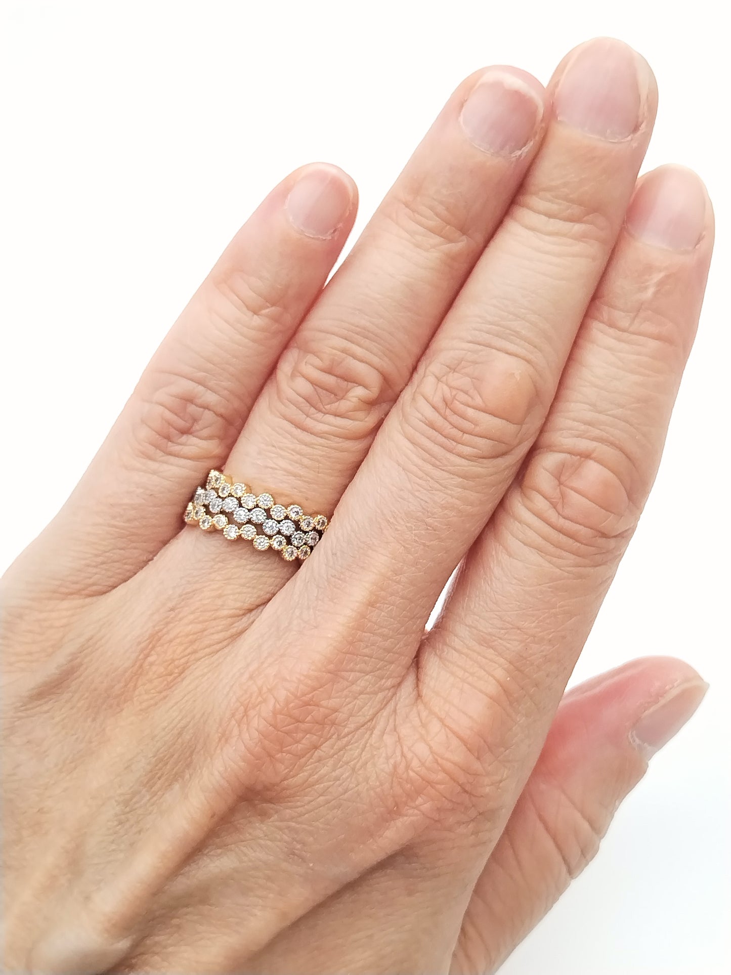 Dainty Gold Ring, Eternity CZ Ring, Feminine Jewelry, Elegant, Women, Stackable