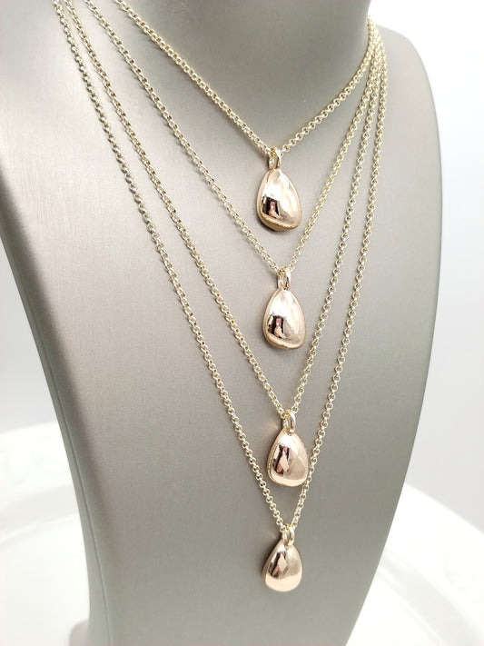 Gold Drop Necklace, Smooth Pendant, Minimalist Jewelry, Trending, Affordable, Women Gifts