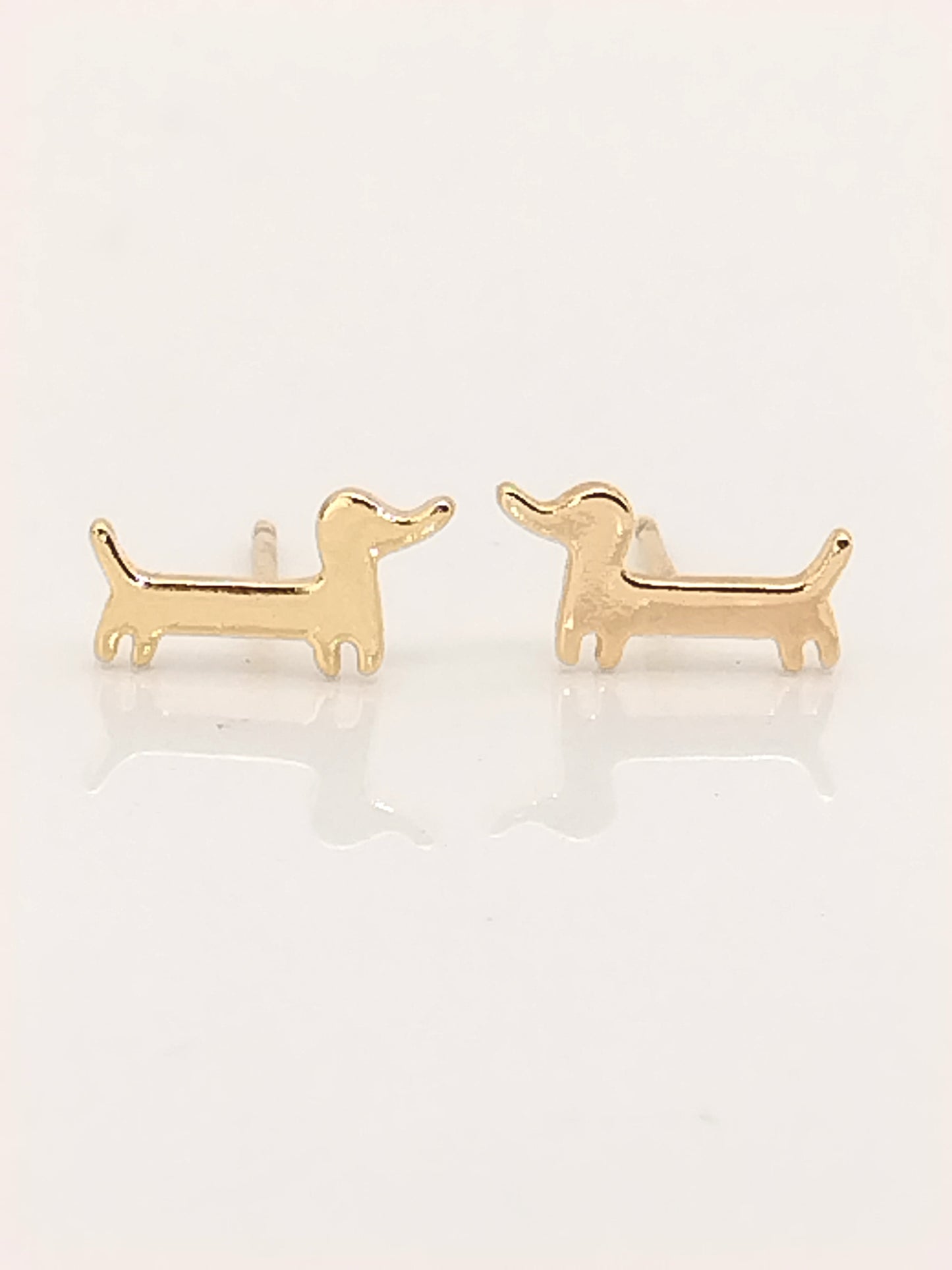 Dachshund Earrings, Tiny Teckel Studs, Gold, Minimalist, Jewelry, Trending, Christmas Gifts, Girls