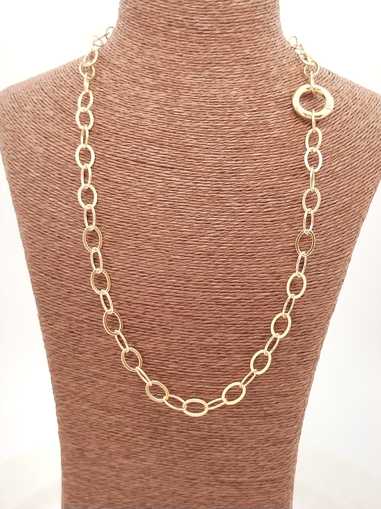 Collar de cadena ovalada de oro, moderno, apilable, regalos de Navidad, joyas para mujeres, para ella