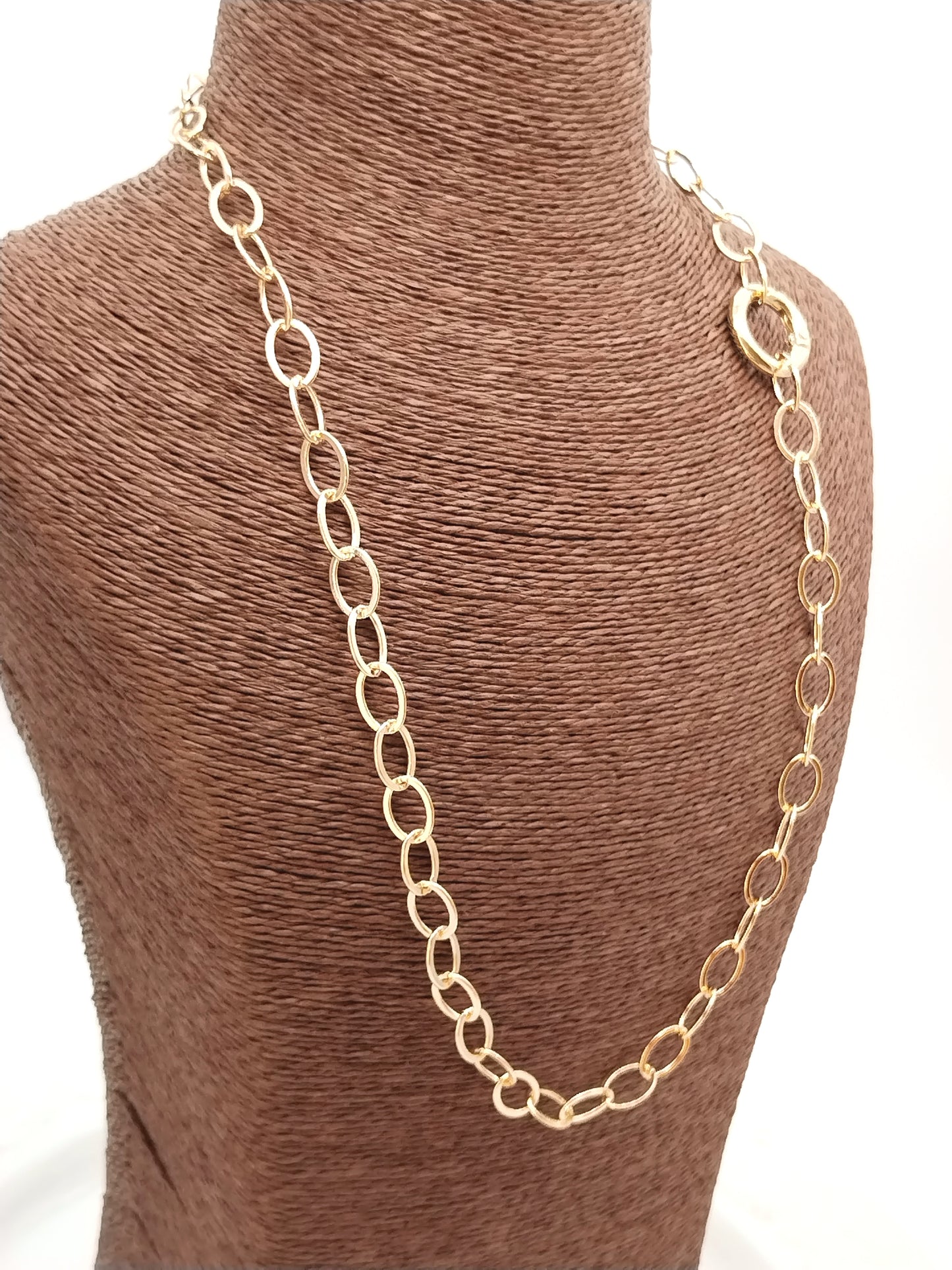 Collar de cadena ovalada de oro, moderno, apilable, regalos de Navidad, joyas para mujeres, para ella