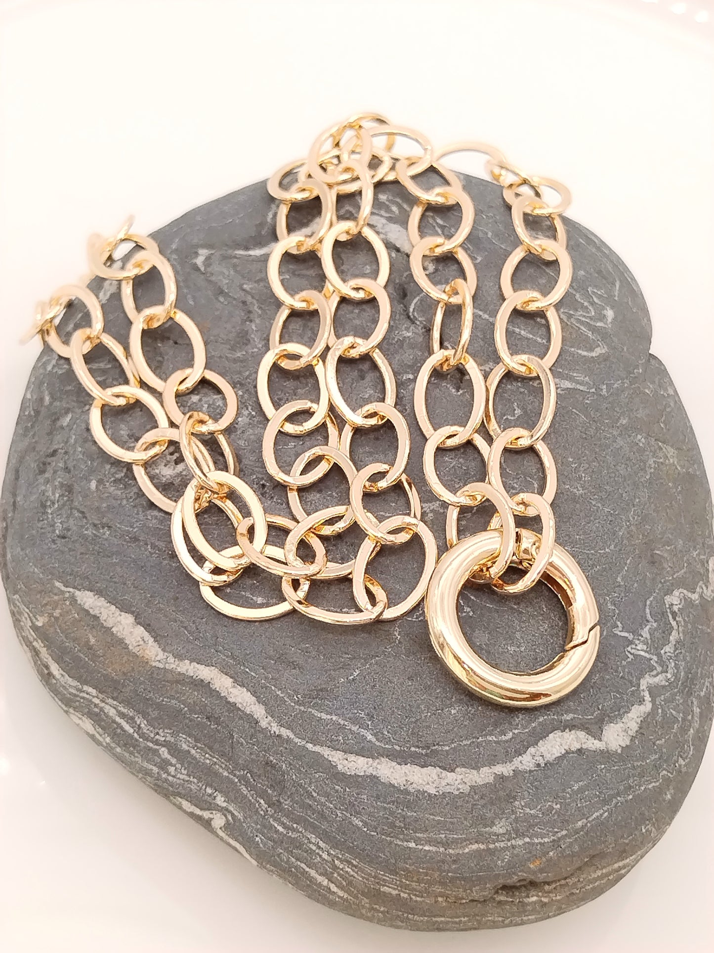 Gold Ovale Kette Halskette, Trendy, Stapel, Weihnachtsgeschenke, Frauen Schmuck, Für sie