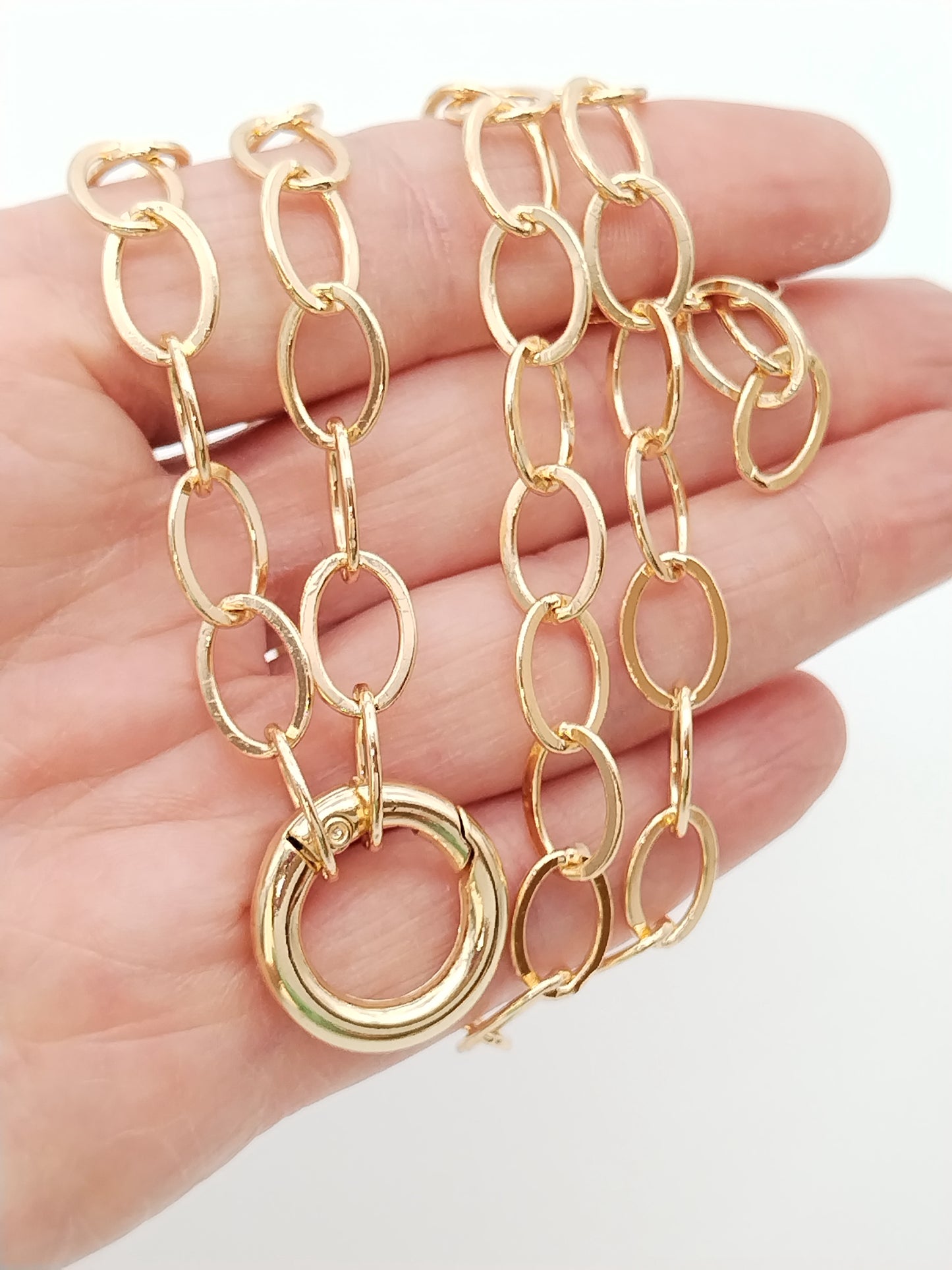 Gold Ovale Kette Halskette, Trendy, Stapel, Weihnachtsgeschenke, Frauen Schmuck, Für sie