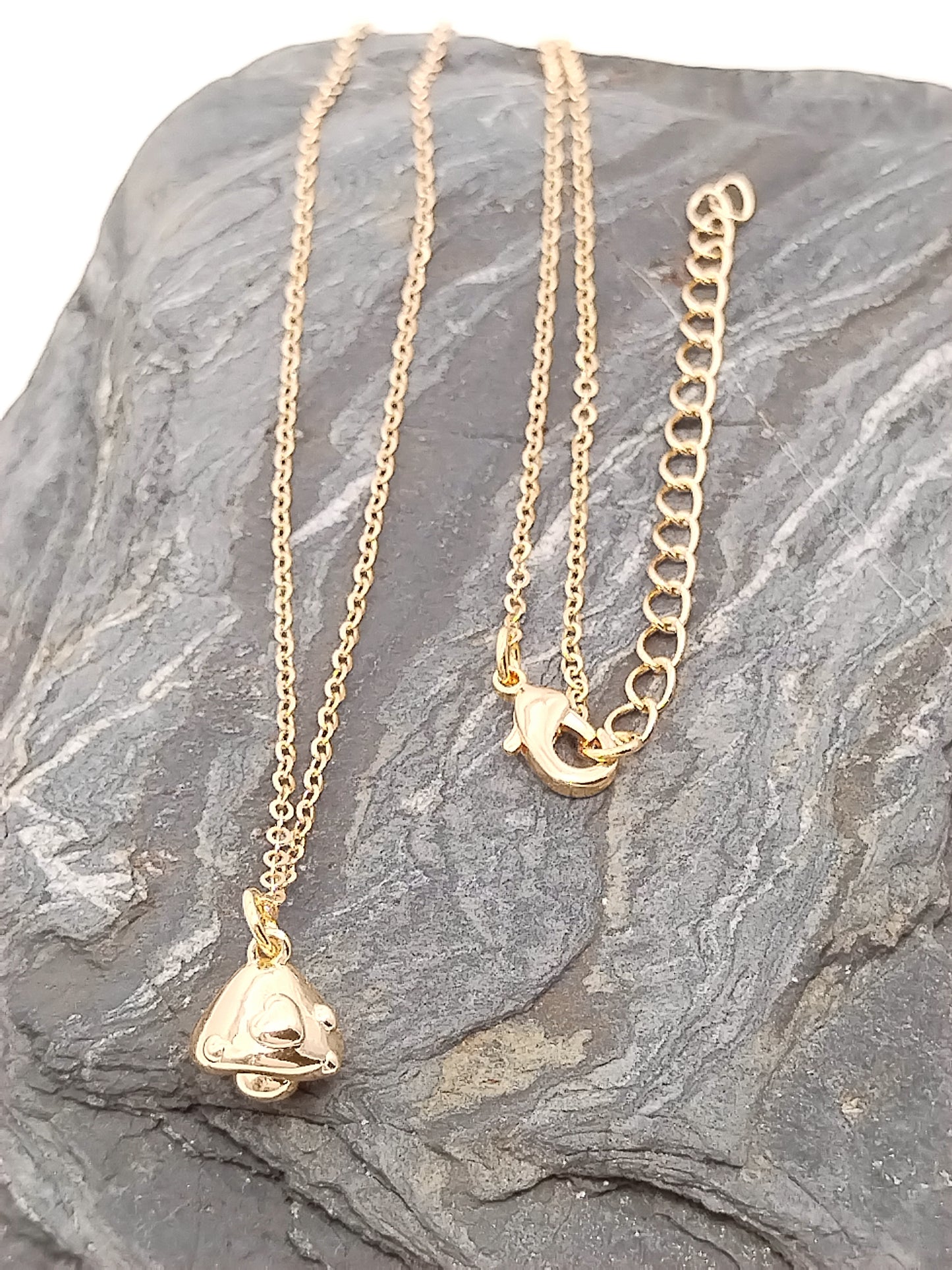 Gold Mushroom Necklace, Petite Charm, Affordable Nature Jewelry, Christmas Gifts, For Women, Girls Present