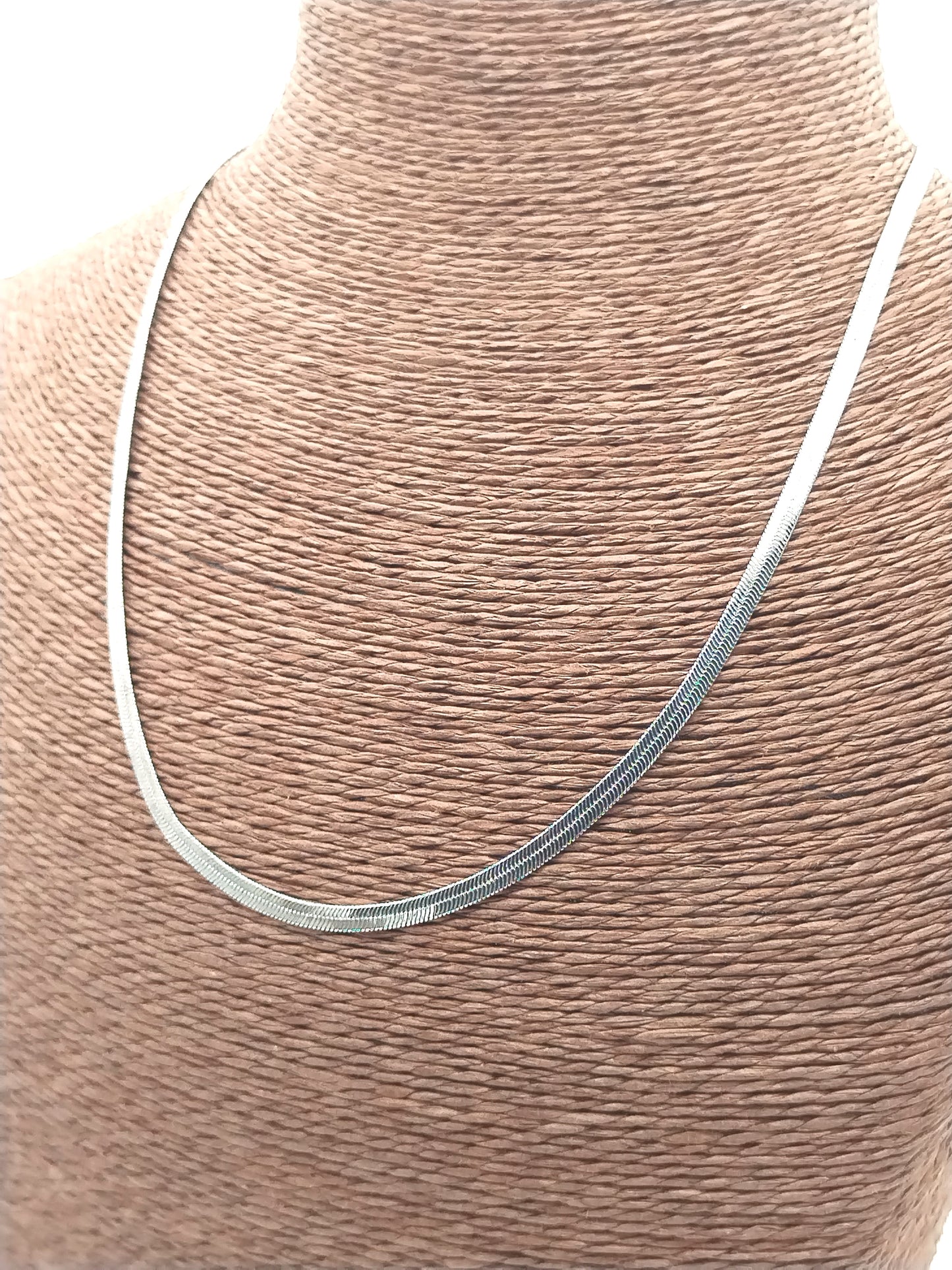 Snake Chain Necklace,Silver Flat Choker, Layering, Classy Jewelry, Trending, Women