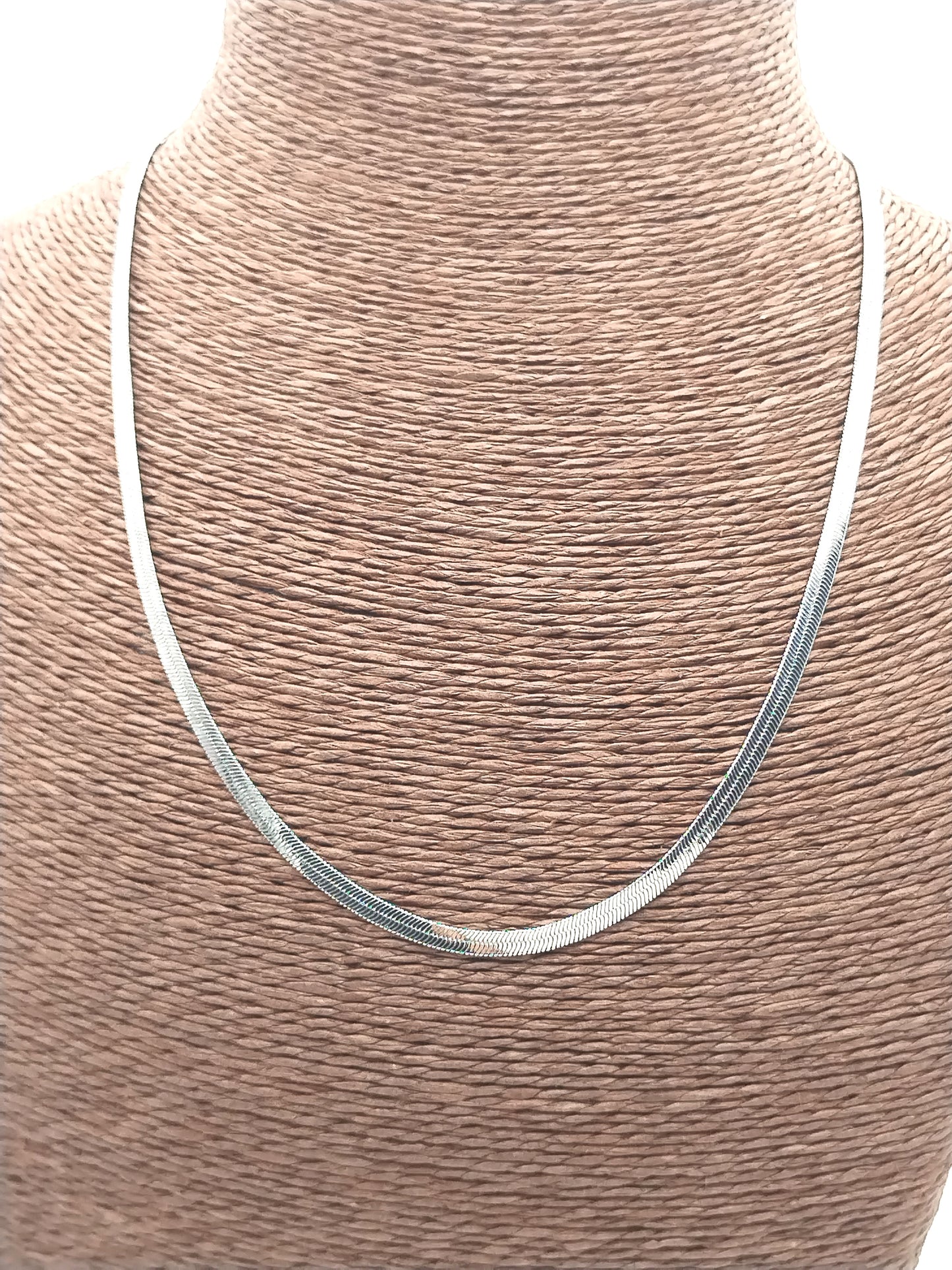 Schlangenkette Halskette, Silber flaches Halsband, Layering, edler Schmuck, Trendy, Frauen