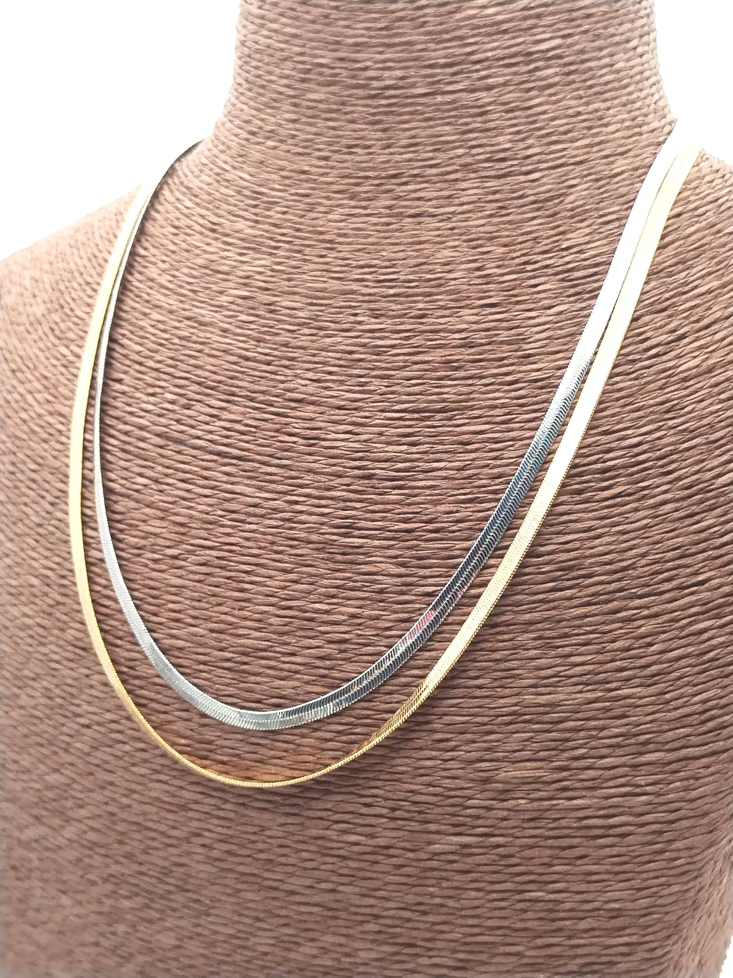 Snake Chain Necklace,Silver Flat Choker, Layering, Classy Jewelry, Trending, Women