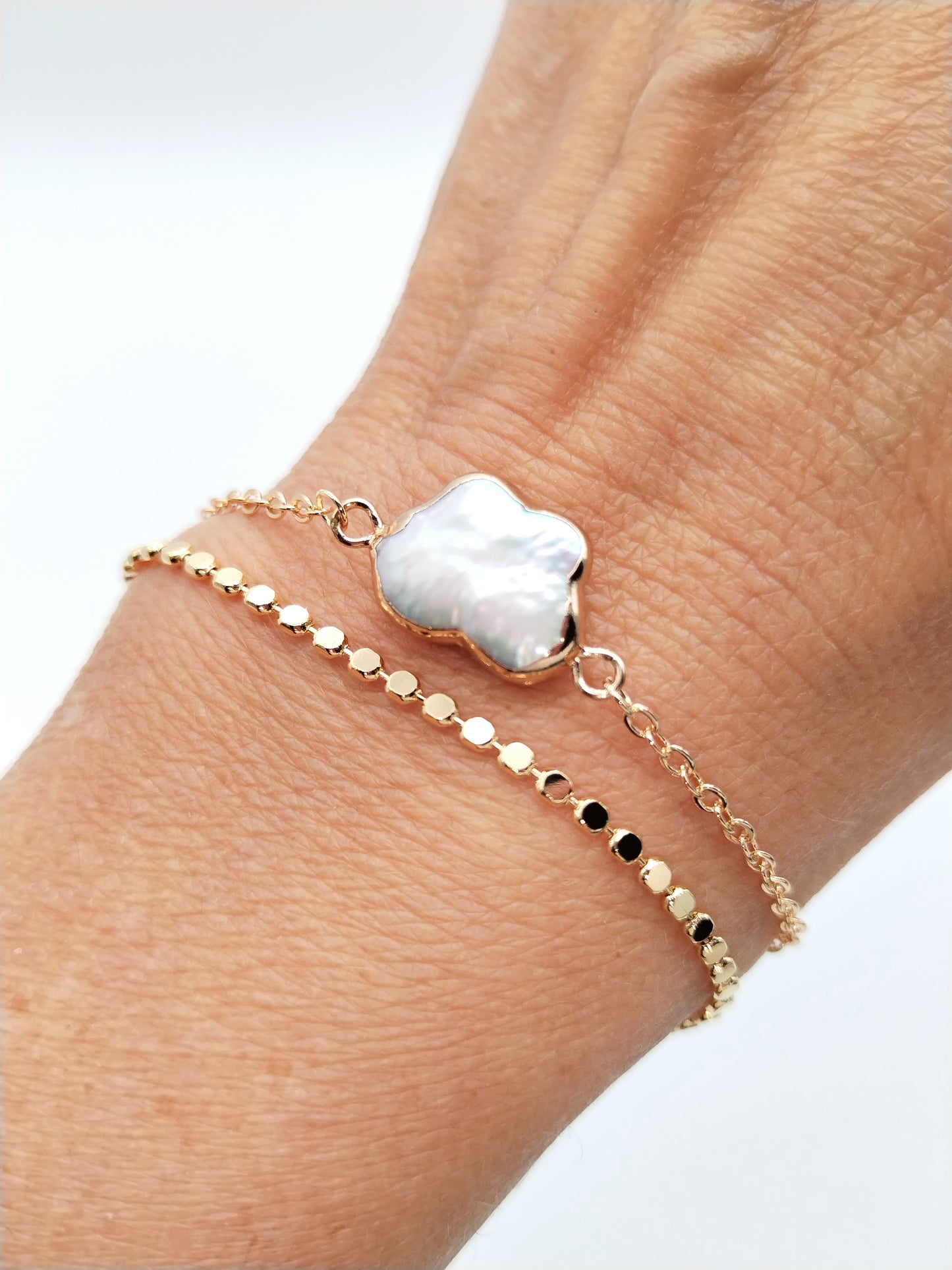 Butterfly Pearl Bracelet, 18k Gold Chain, Trendy, Classy Jewelry, Gift, Women,