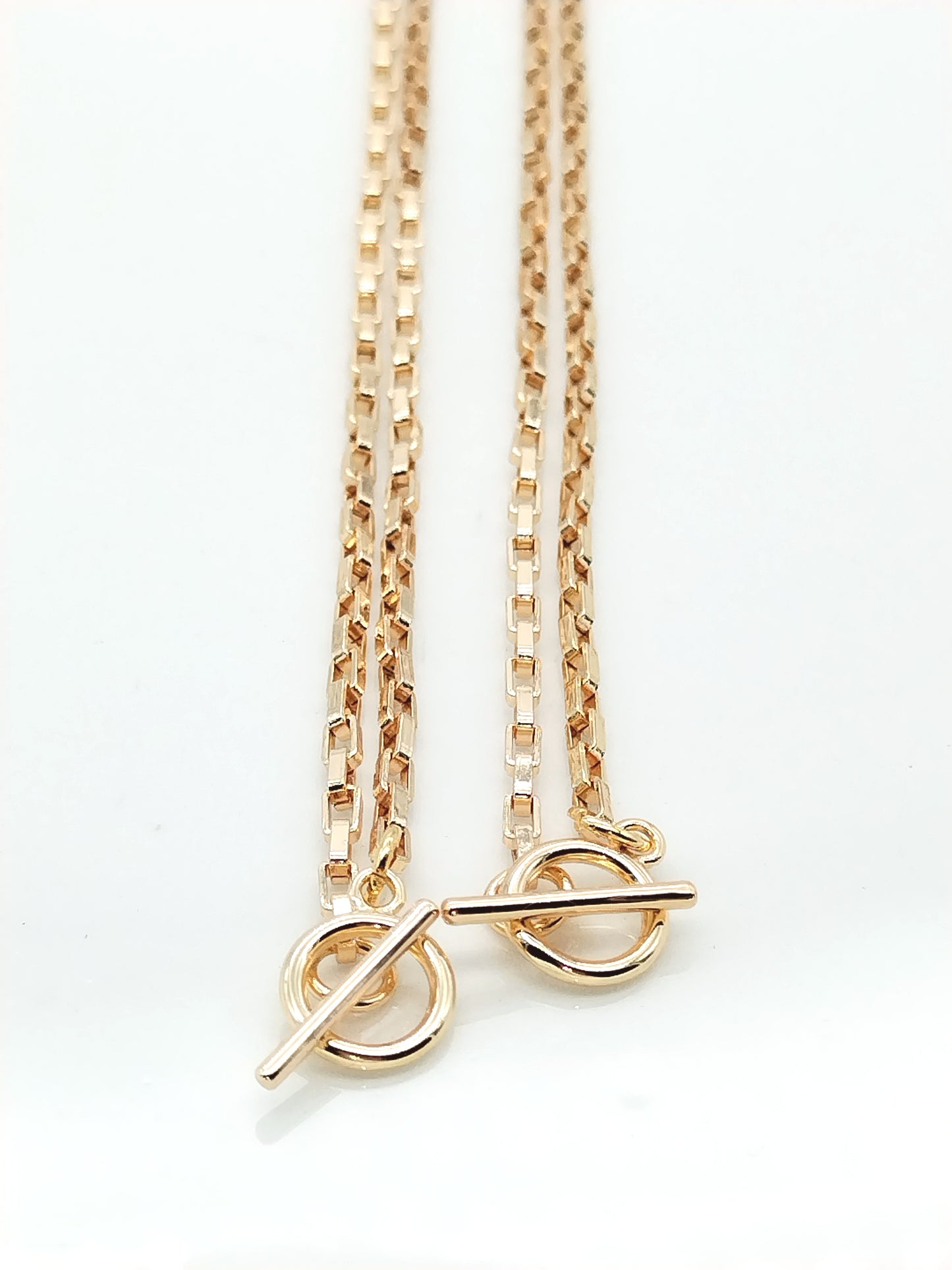 Delicate Gold Box Chain Necklace, Valentine´s Gift, Stackable, Trendy Jewelry, Minimal, For Her, For Him