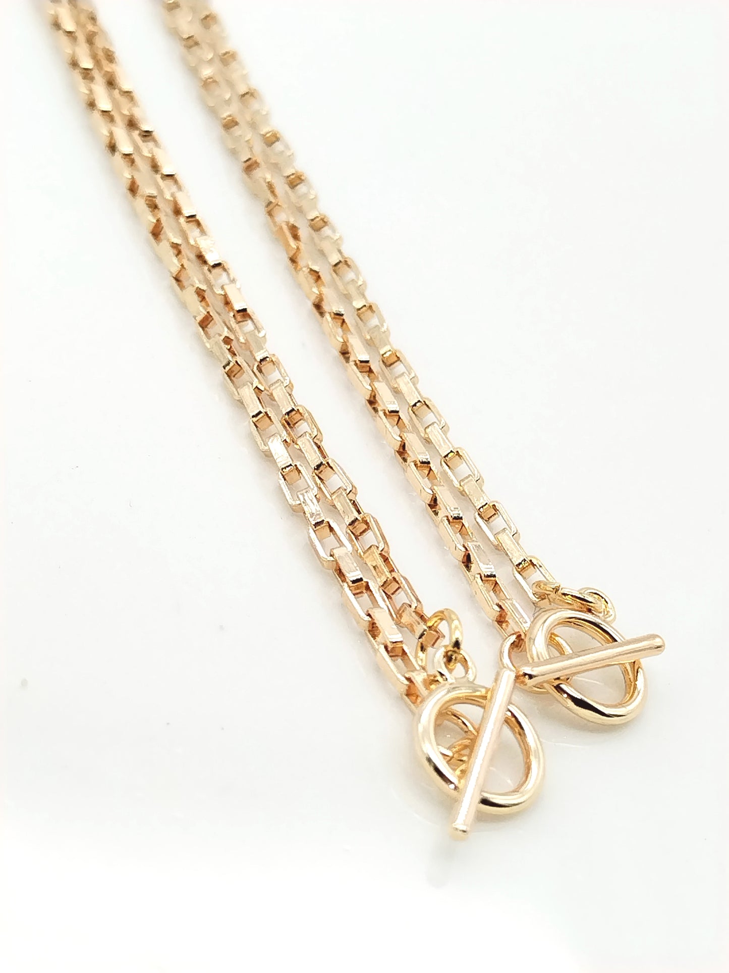 Delicate Gold Box Chain Necklace, Valentine´s Gift, Stackable, Trendy Jewelry, Minimal, For Her, For Him