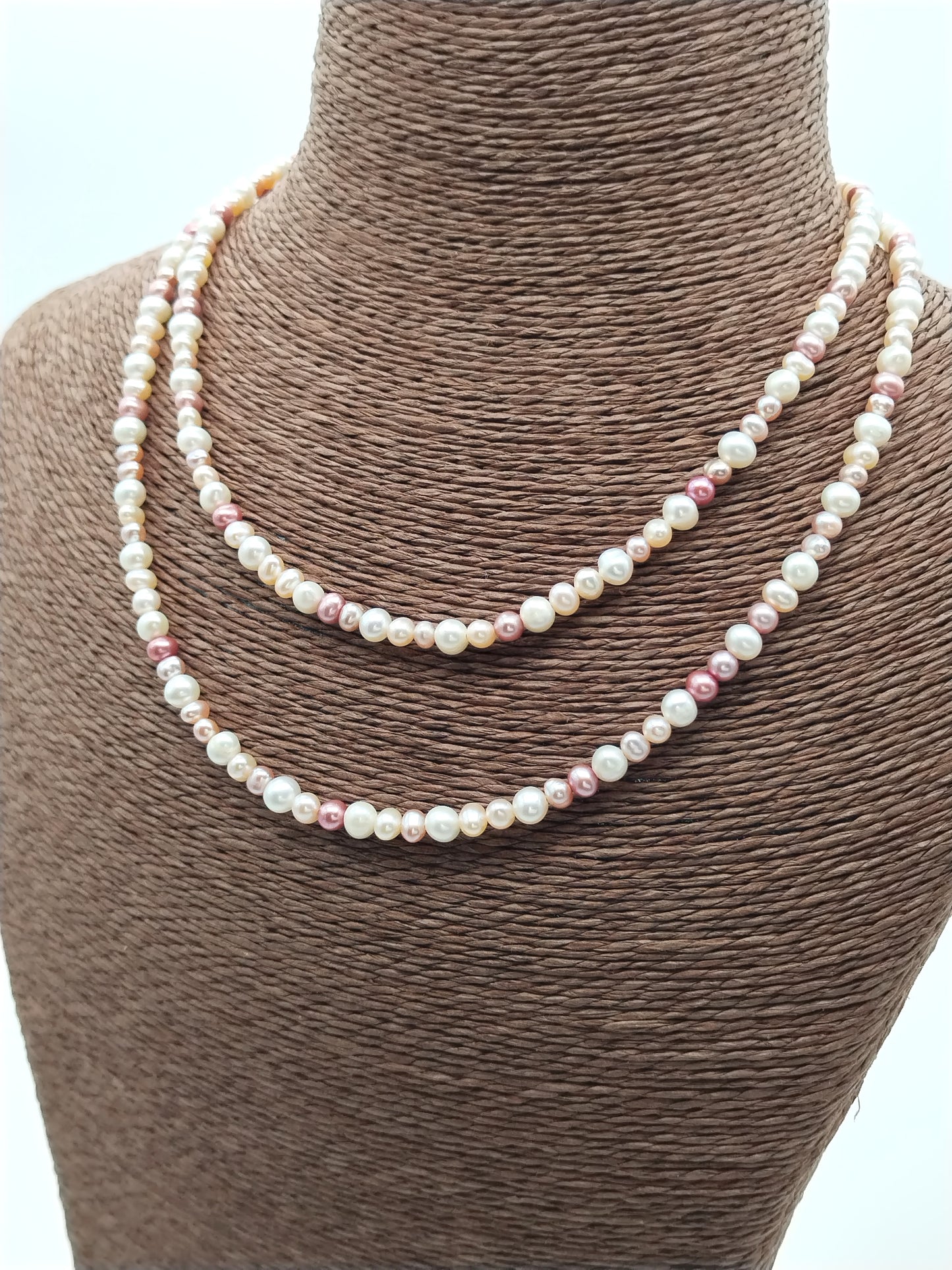 Multicolor Pink Freshwater Pearl Necklace, Classic and Timeless Jewelry, Sustainable, Trendy