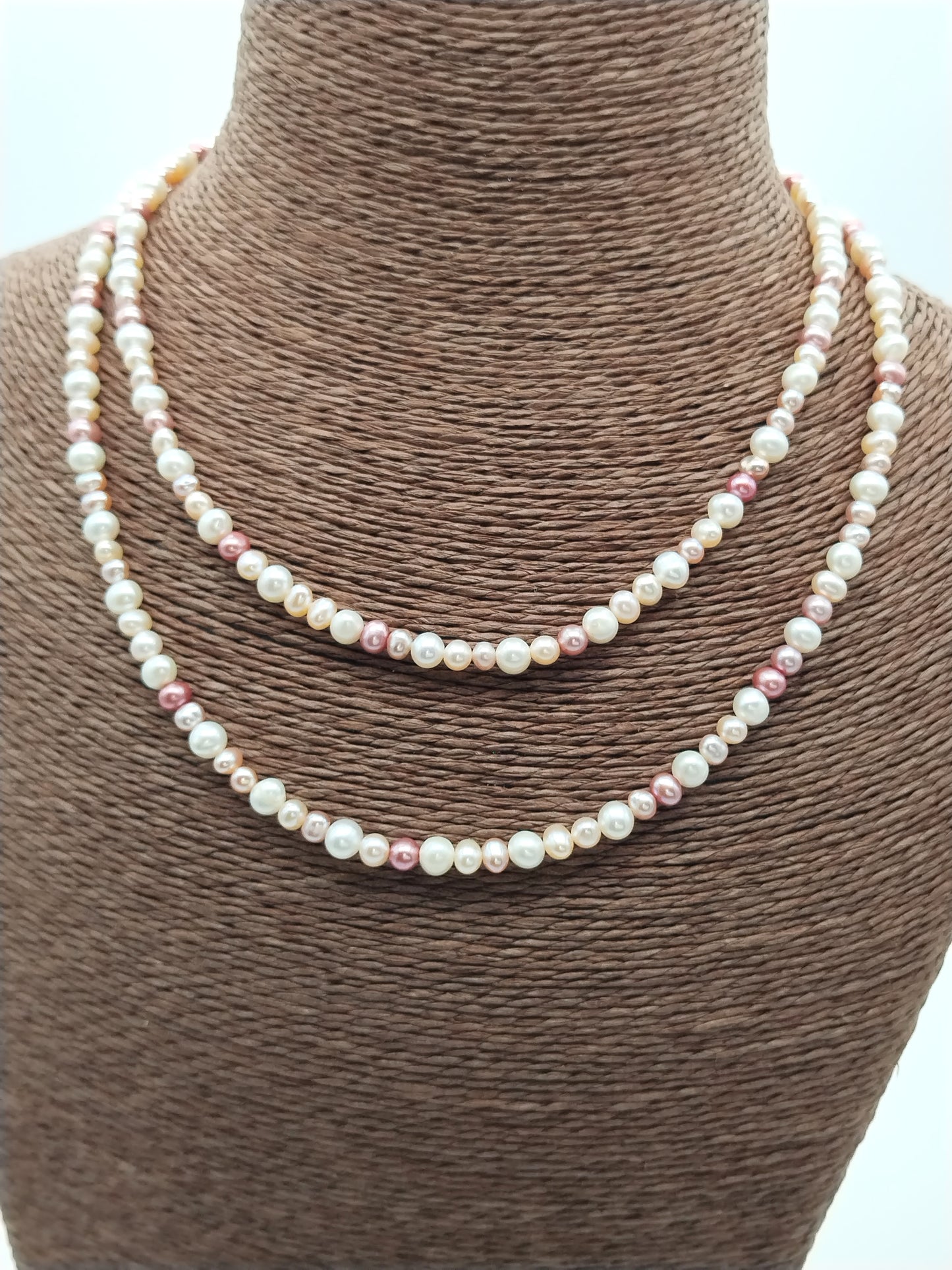 Multicolor Pink Freshwater Pearl Necklace, Classic and Timeless Jewelry, Sustainable, Trendy