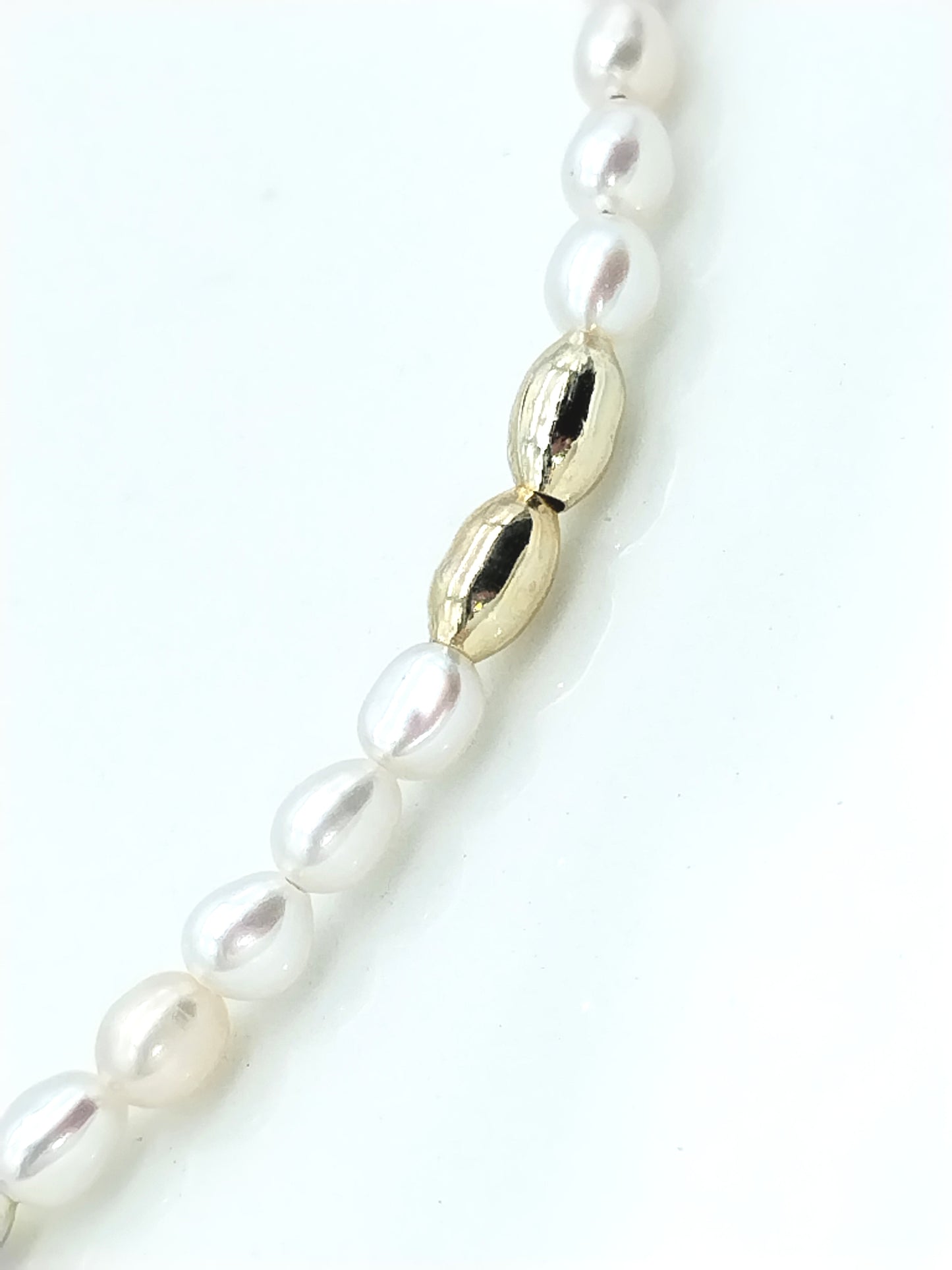 Dainty Freshwater Pearl Necklace with Gold Beads - Elegant Minimalist Jewelry for Women