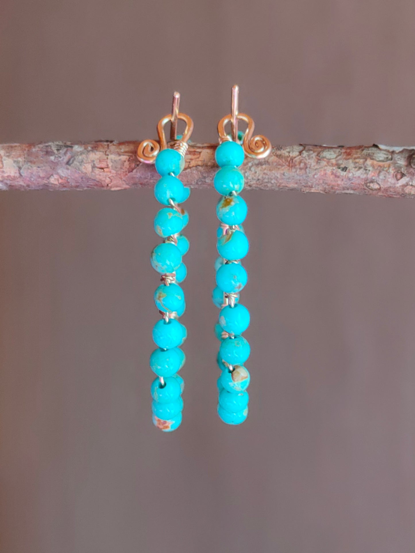 Genuine Baja Turquoise Hoop Earrings, 14k Gold Filled, Large Gemstone Earrings, Gifts for her, Valentine´s Gifts, Lagoon Blue