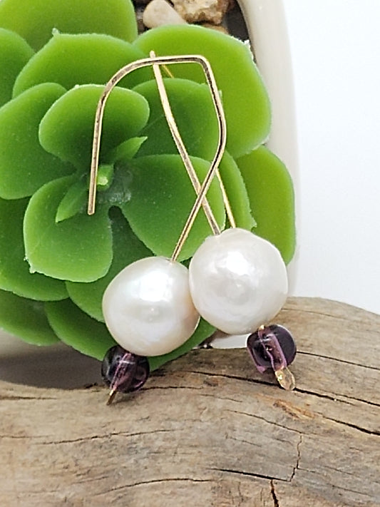 Edison Pearl Dangle Earrings, Large Pearls, 14k Gold Filled & Sterling Silver Dangles