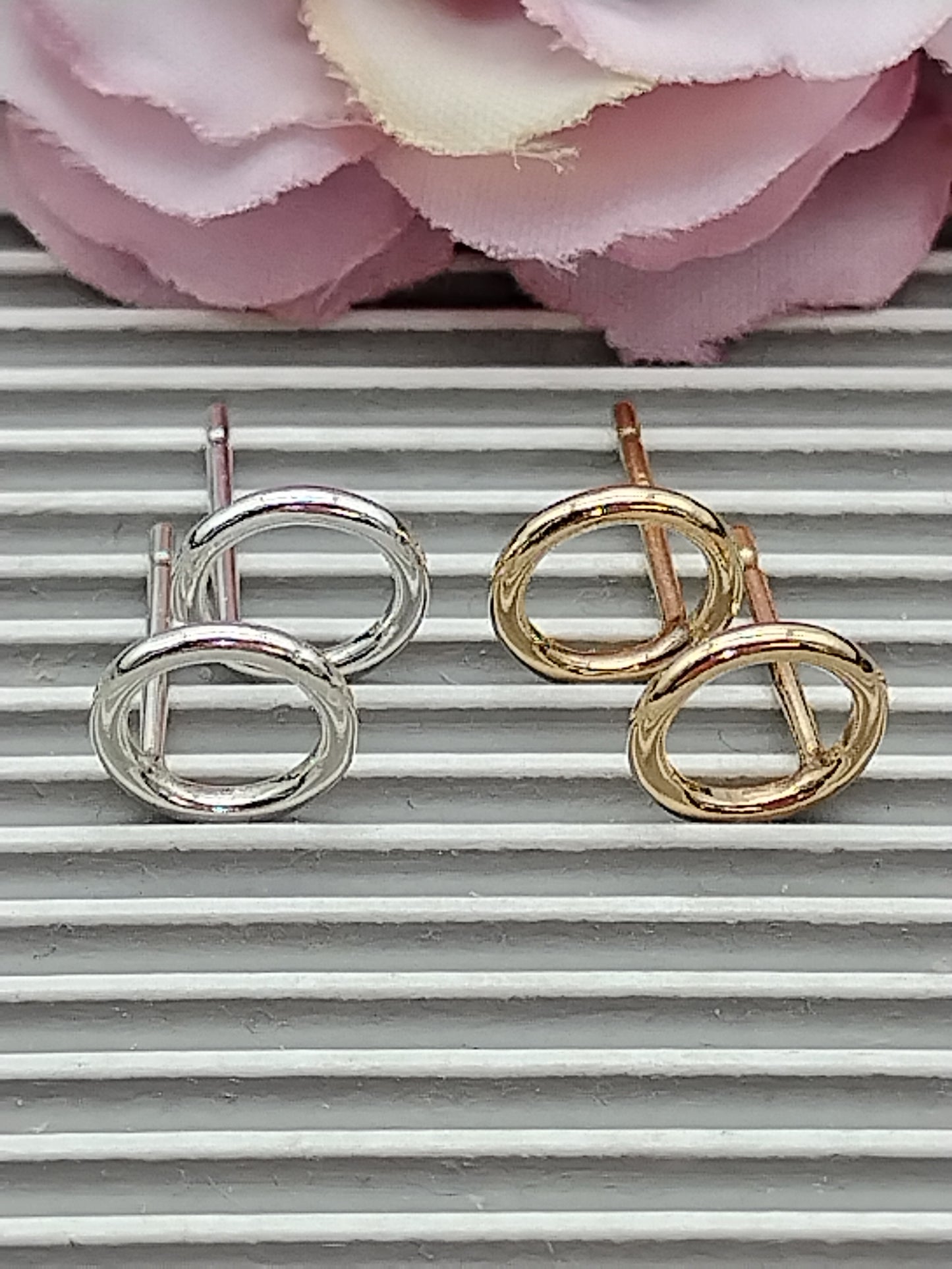 Open Circle Earrings, Sterling Silver & Gold Filled Stud Earrings, Small Everyday Earrings