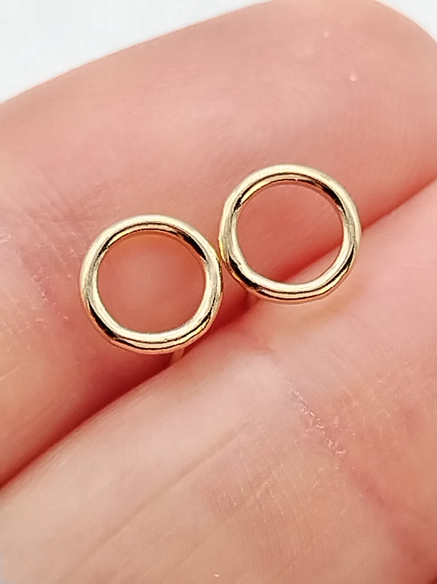 Open Circle Earrings, Sterling Silver & Gold Filled Stud Earrings, Small Everyday Earrings