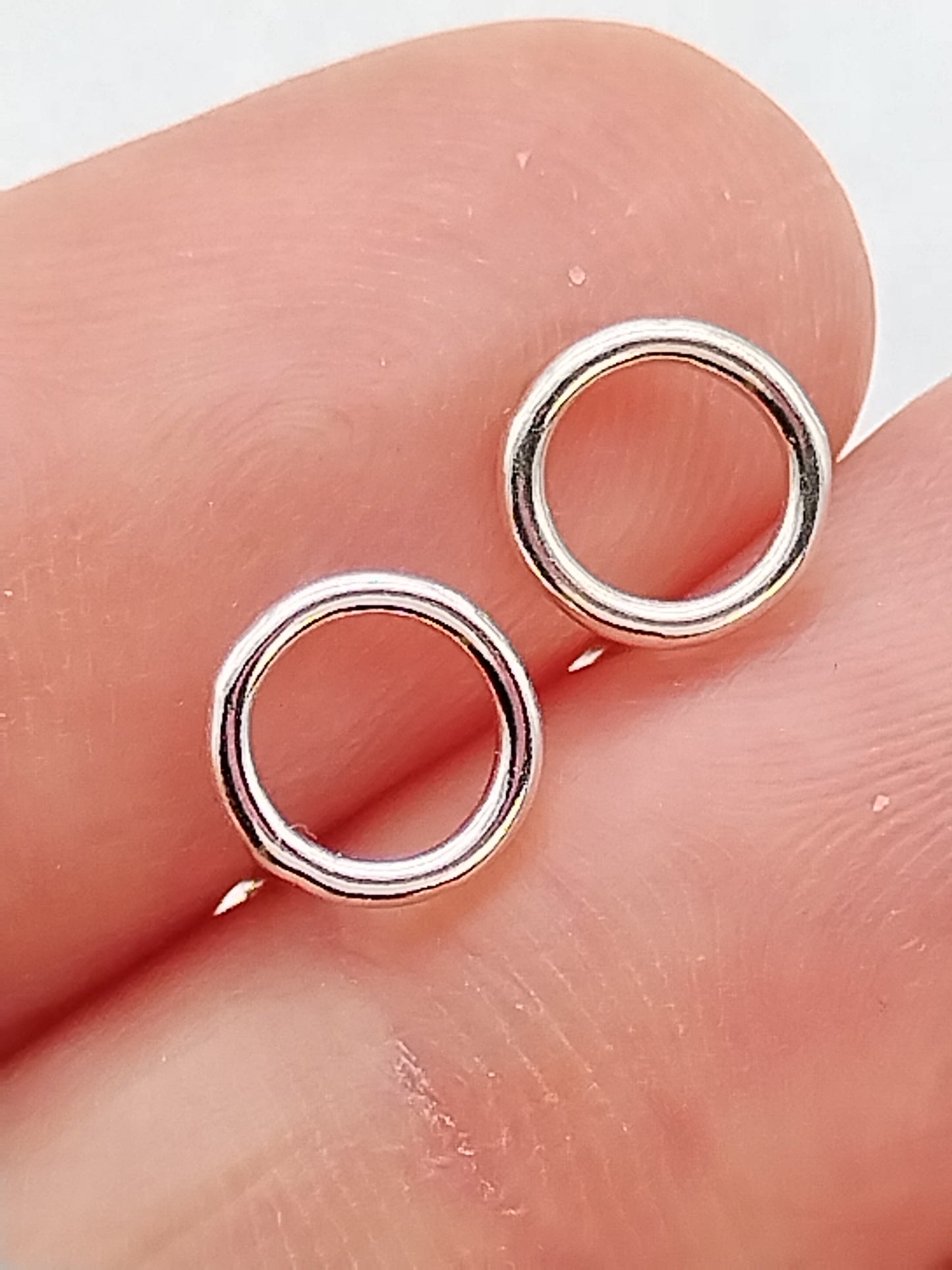 Open Circle Earrings, Sterling Silver & Gold Filled Stud Earrings, Small Everyday Earrings