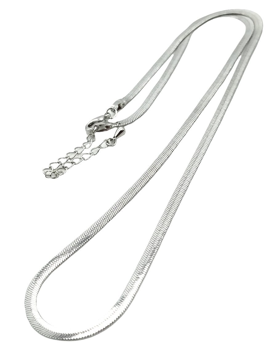 Schlangenkette Halskette, Silber flaches Halsband, Layering, edler Schmuck, Trendy, Frauen