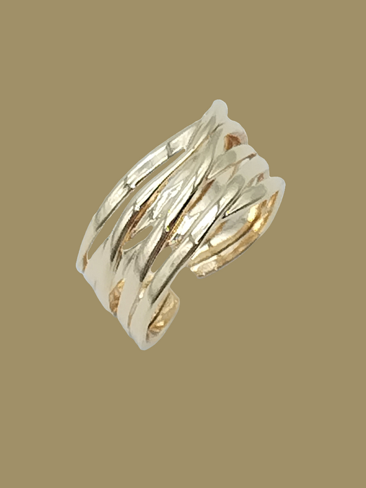 Anillo atrevido, anillo de oro grueso, ajustable, regalos, joyas, mujeres, boho, elegante