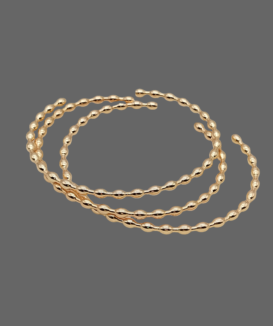 Pulsera de cuentas de oro, brazalete chapado en oro de 18 k, ajustable, elegante, joyería, mujeres, regalos, mamá