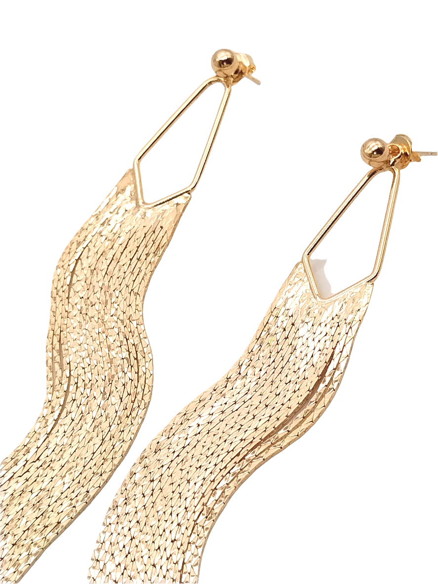 Gold Chain Tassel Earrings, Festive Fringe Long Dangles, Trending Jewelry, Gifts, Women