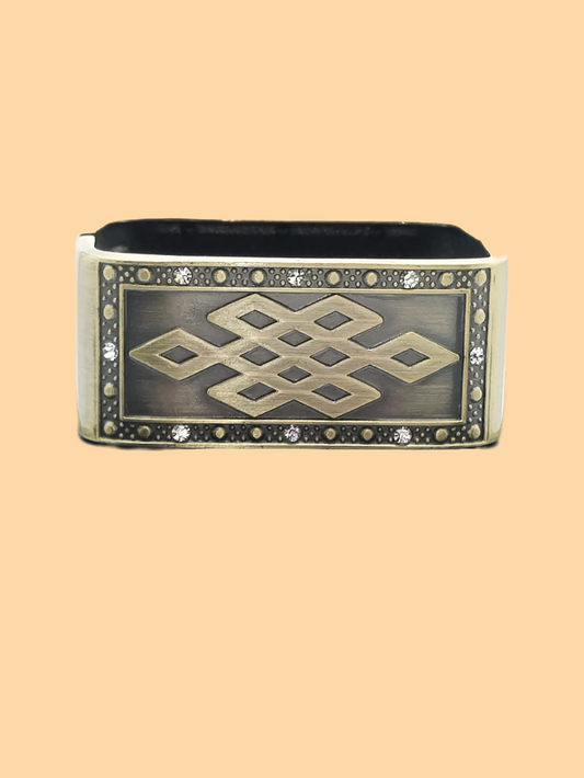 Brazalete de bronce grueso, pulsera rectangular, joyería, mujer, para ella, regalos, moda