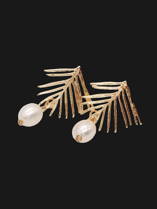 Ohrstecker mit Perlen, 18 Karat Goldschmuck, Trendy, Geschenke, Frauen, Mädchen