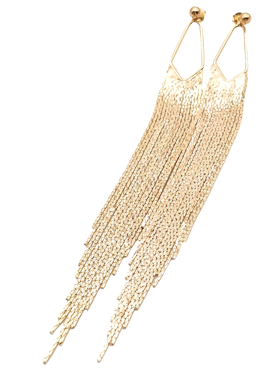 Gold Chain Tassel Earrings, Festive Fringe Long Dangles, Trending Jewelry, Gifts, Women