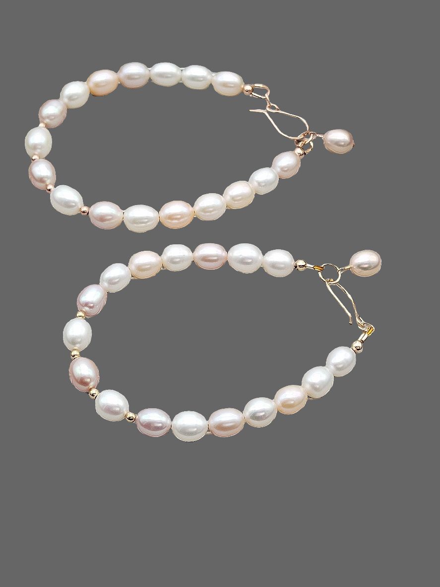 Fresh Water Pearl Bracelets, 14k Rose / Yellow Gold Filled