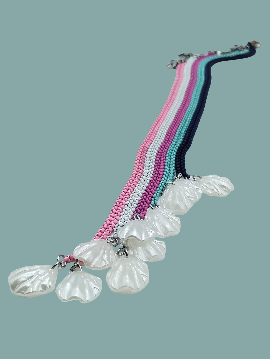 Bunte rosa Fußkettchen, Muschelanhänger, Sommeraccessoires, Strand, Fußarmbänder, Frauen, Mädchen, Schmuck,