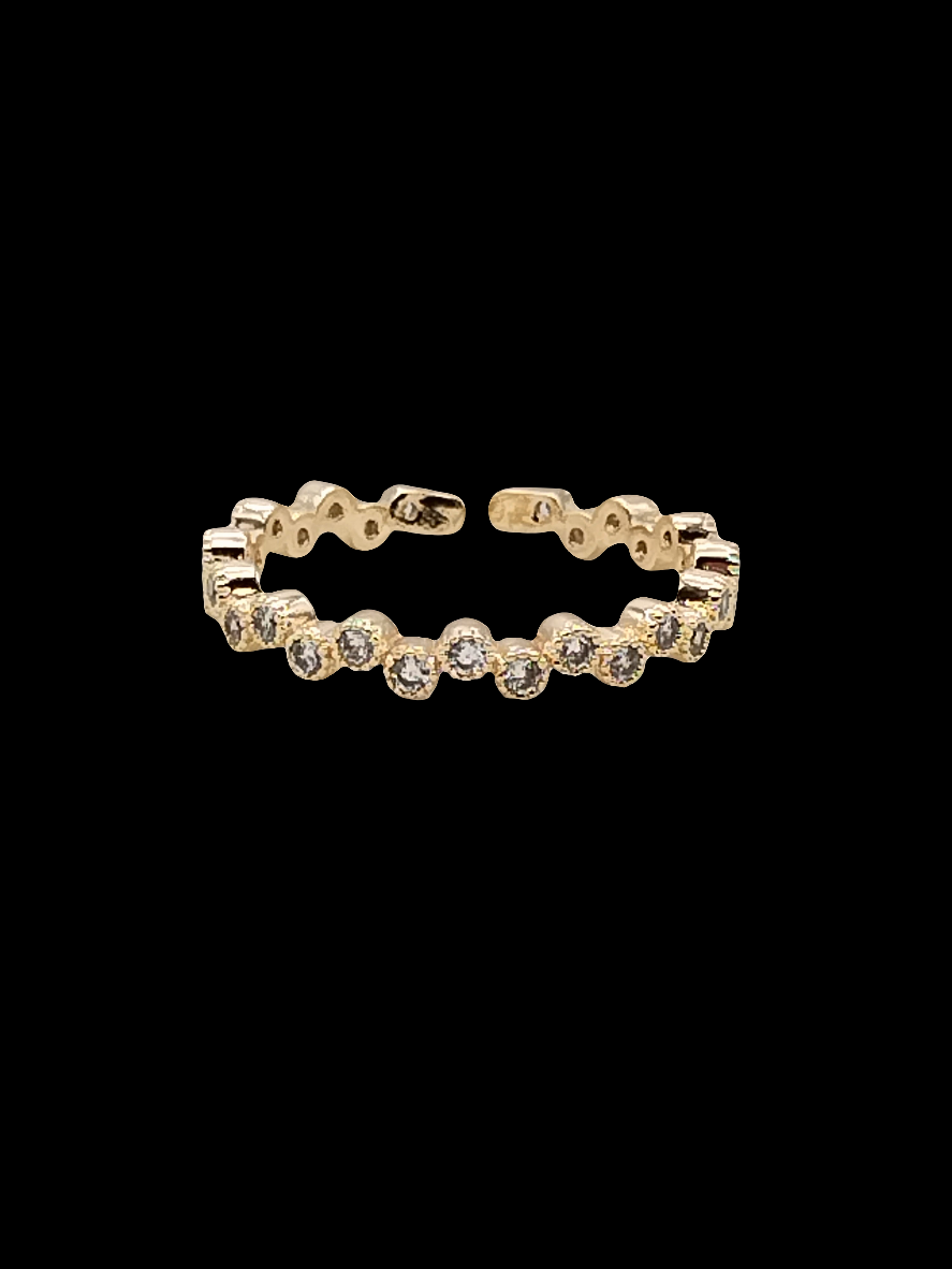 Dainty Gold Ring, Eternity CZ Ring, Feminine Jewelry, Elegant, Women, Stackable