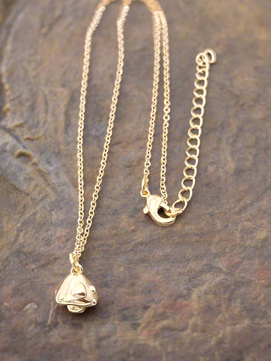 Gold Mushroom Necklace, Petite Charm, Affordable Nature Jewelry, Christmas Gifts, For Women, Girls Present