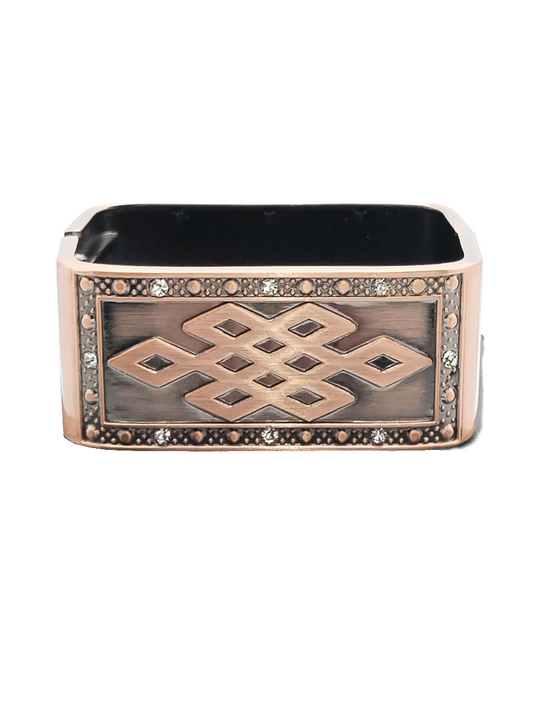 Pulsera gruesa de cobre, brazalete rectangular, joyería de moda, mujeres, niñas, regalos, cumpleaños