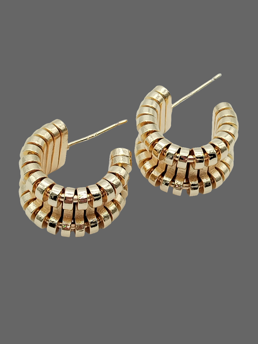 Chunky Gold Hoops, Articulated Earrings, One of a Kind,  Gifts, Women, Jewelry