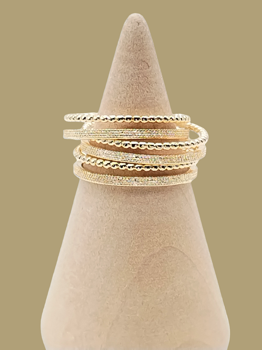 Anillo apilable, chapado en oro de 18 k, joyería elegante, minimalista, regalos, niñas, mujeres, boho chic