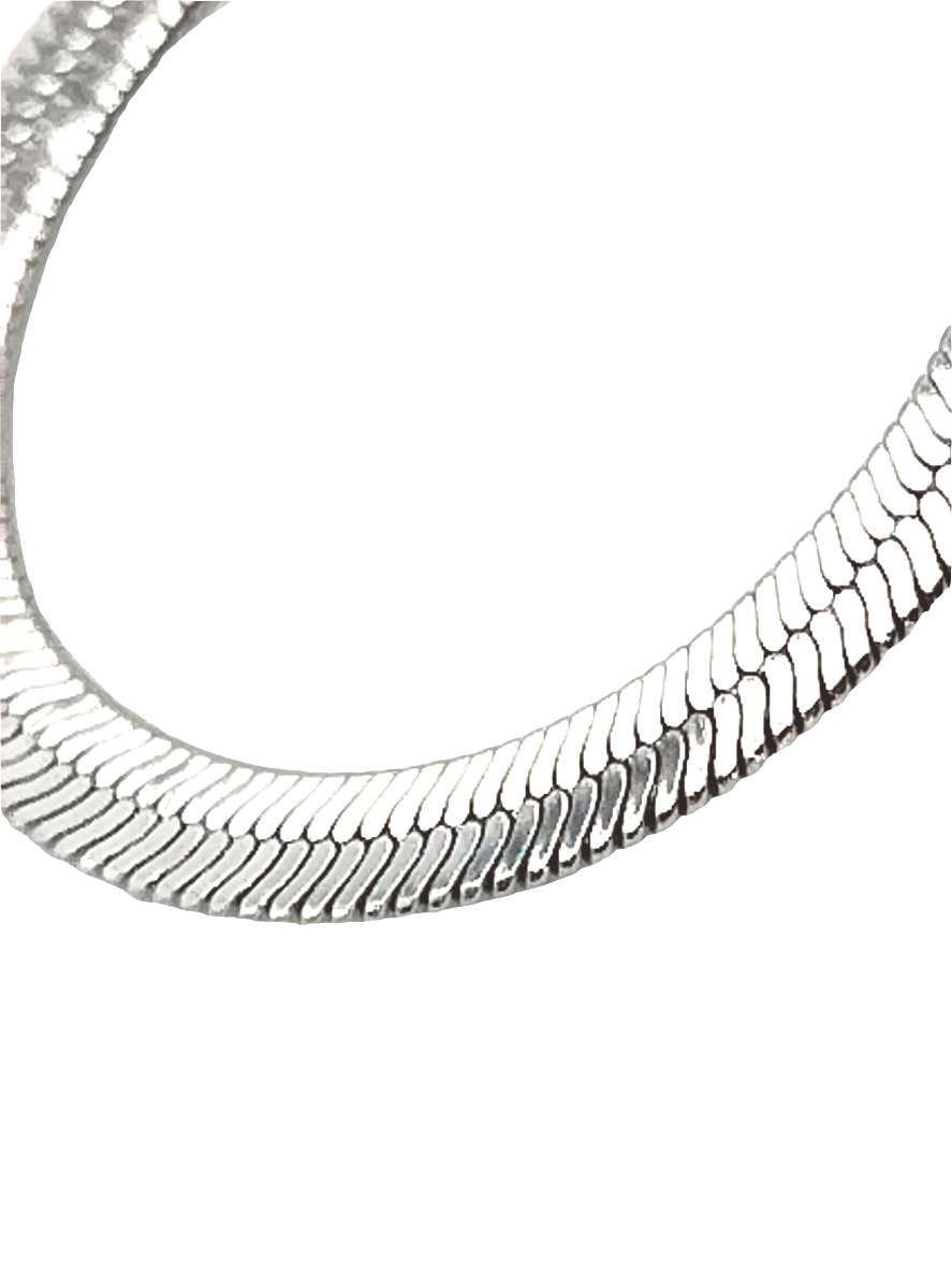 Schlangenkette Halskette, Silber flaches Halsband, Layering, edler Schmuck, Trendy, Frauen